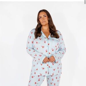 Light Blue Floral Women's Pajama Set